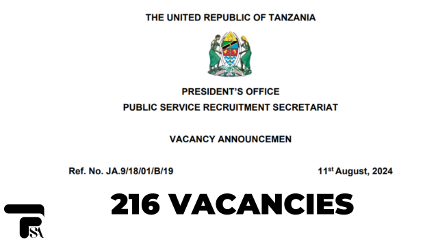 216 Vacancies Open at PSRS (UTUMISHI) Tanzania